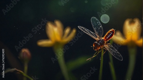 Wallpaper Mural dragonfly on a flower Torontodigital.ca