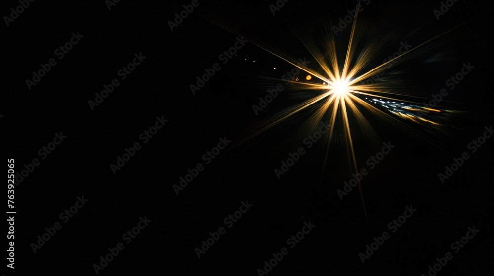 Obraz premium Shining , on isolated black background . Generative AI