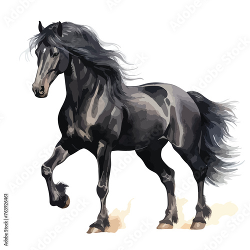 Elegant Black Horse Clipart