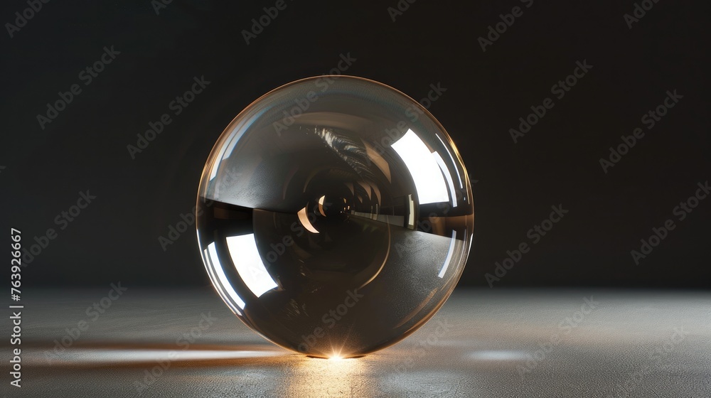 Shining orb, on isolated black background Generative AI Shining orb, on isolated black background Generative AI