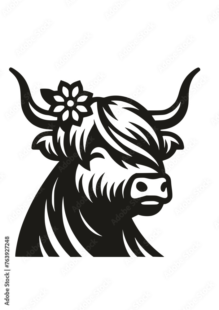 Highland Cow SVG, Highland Cow Clipart, Highland Cow Cricut, Highland Cow Clipart, Highland Cow Flower SVG, Cut file for Cricut, Highland Cow Design, Highland Cow Print