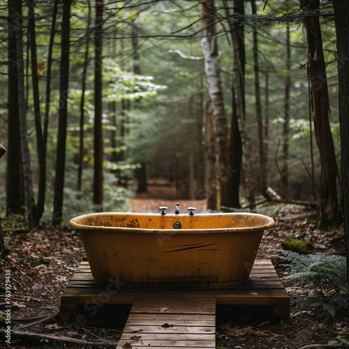 The bath tub in the forest 