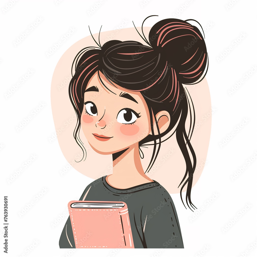 illustration of student reading book, scholar girl teenager studying educational materials, isolated flat vector modern illustration of child, full of curiosity and motivation illustration of student reading book, scholar girl teenager studying educational materials, isolated flat vector modern illustration of child, full of curiosity and motivation