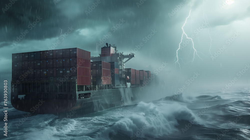 Fototapeta premium logistic distribution or transportation Industry or shipping business, Container Cargo shipment , truck delivery, airplane , import export Concept