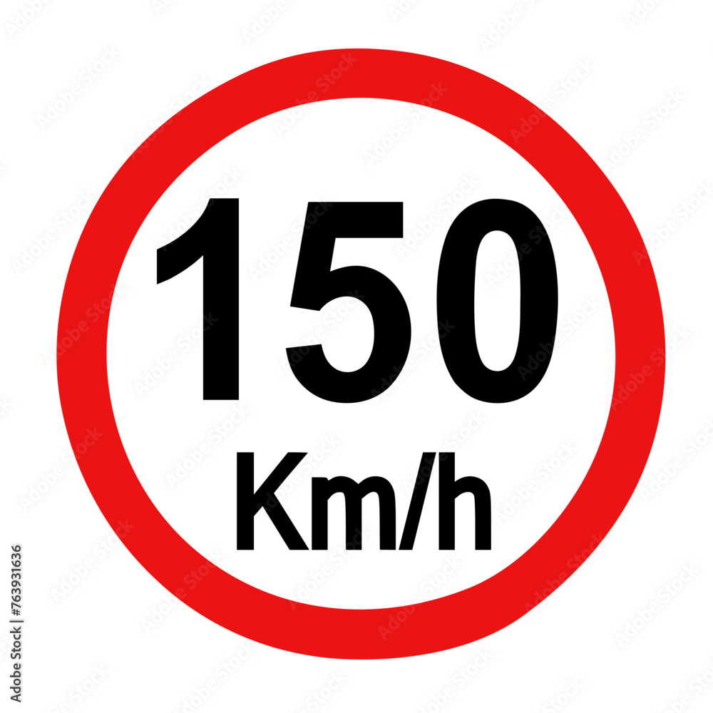 Speed limit sign 150 km h icon vector illustration
Speed limit sign 150 km h icon vector illustration