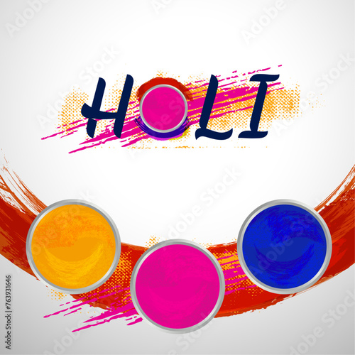 Happy Holi wishes greeting card design