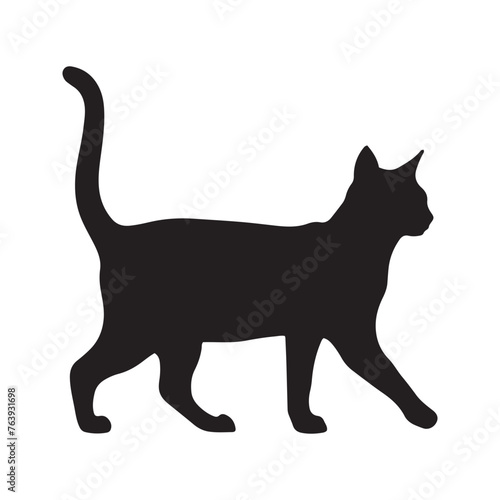 Walking Cat Silhouette vector Art Illustration