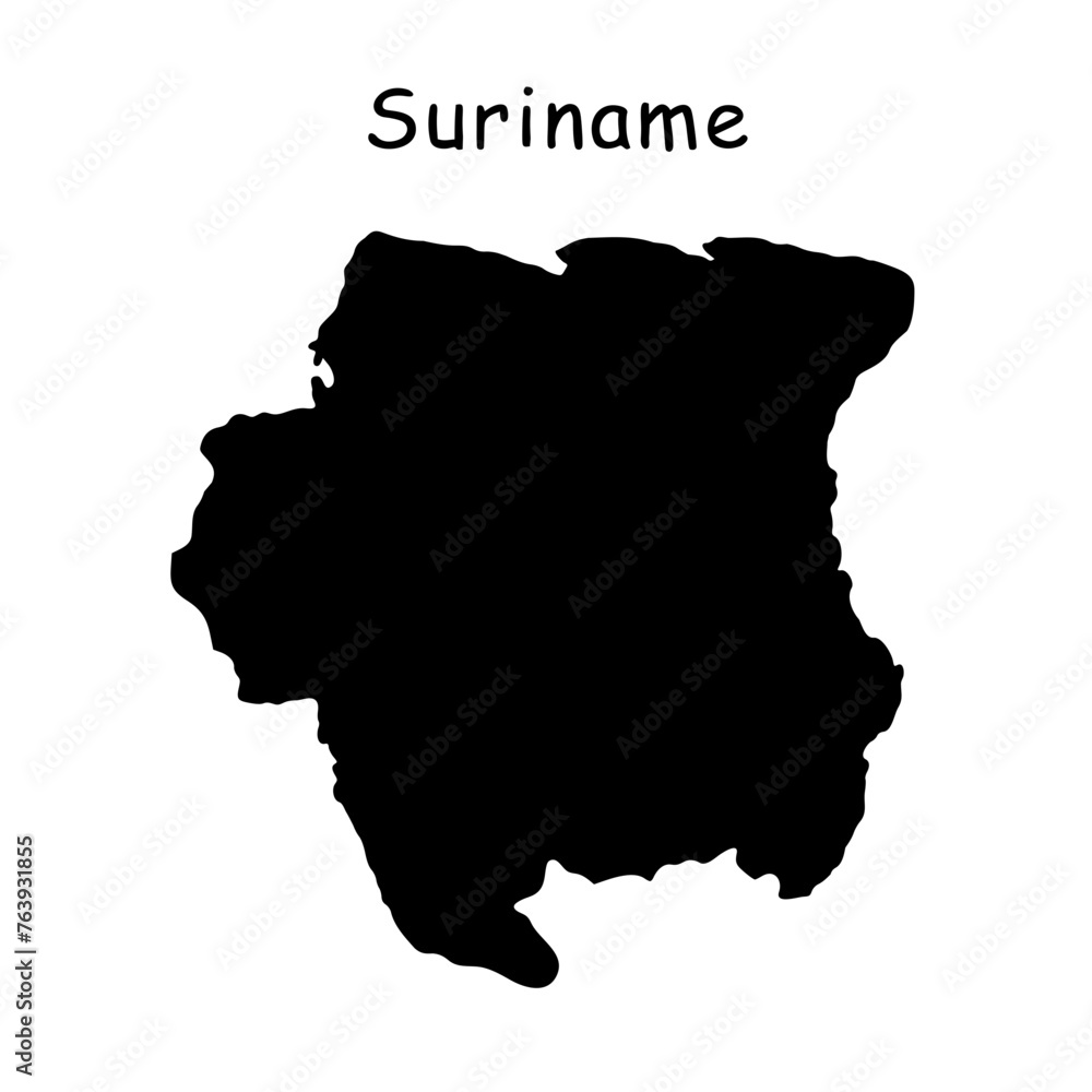 Suriname map design illustration