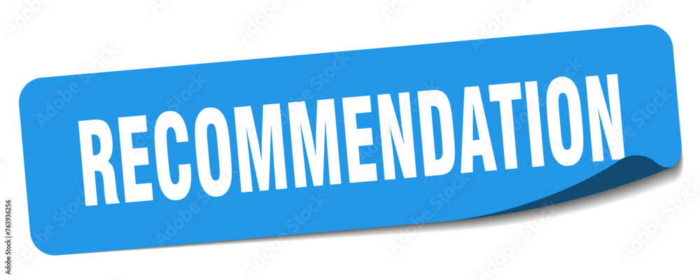 recommendation sticker. recommendation label recommendation sticker. recommendation label