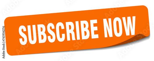 subscribe now sticker. subscribe now label