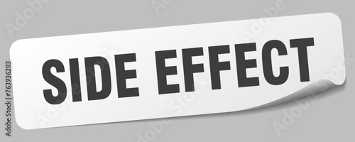 side effect sticker. side effect label