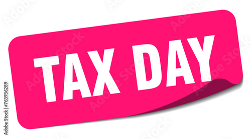tax day sticker. tax day label