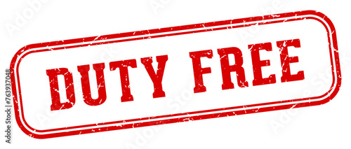 duty free stamp. duty free rectangular stamp on white background