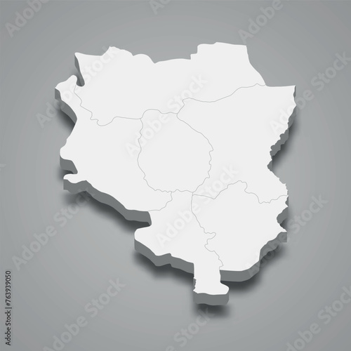 3d isometric map of Sankuru is a region of DR Congo photo