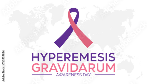 Hyperemesis Gravidarum Awareness Day observed every year in May 15. Template for background, banner, card, poster with text inscription. photo