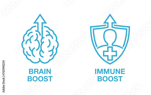 Immune Boost, Brain Boost - icons in bold line