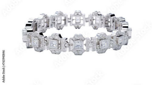 Elegant Diamond Bracelet on transparent background