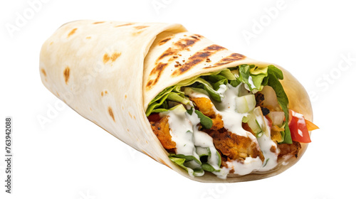 Delicious Kathi Roll Dish on transparent background