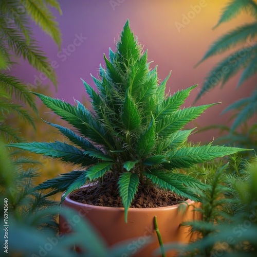 Cannabispflanze. Generative AI Technologie photo
