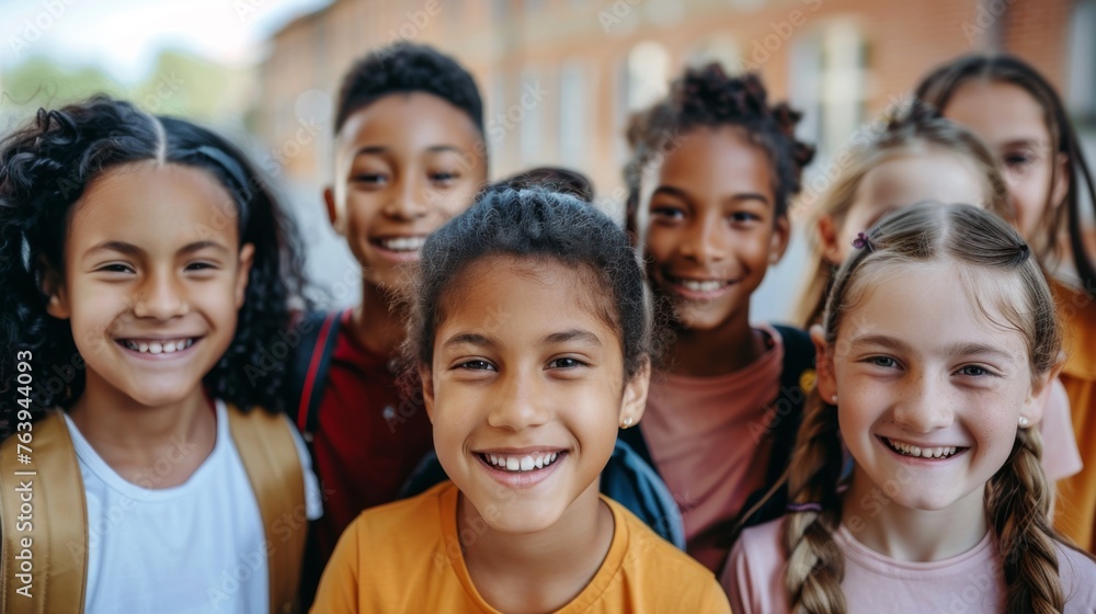 Group of multinational children Group of multinational children