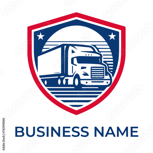 trucking company logo, safety trucking logo template, unique logo