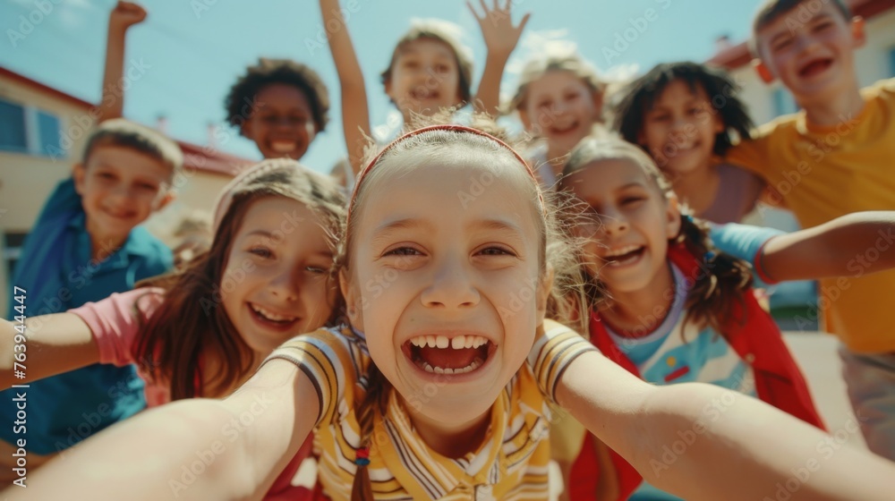 Fototapeta premium Group of multinational children