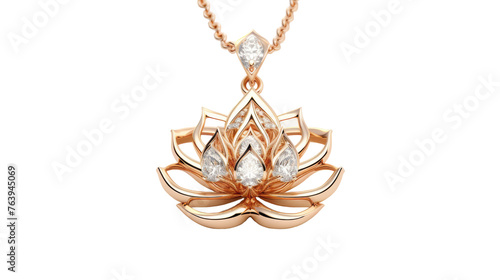 Elegant Lotus Pendant on transparent background