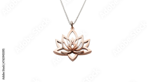 Elegant Lotus Pendant on transparent background