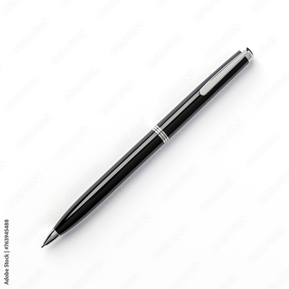 minimal design chrome pen on white back ground ar сreated with Generative Ai minimal design chrome pen on white back ground ar сreated with Generative Ai