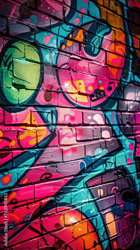 Neon Graffiti Street Art Background