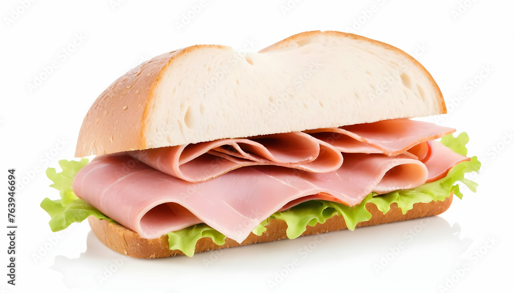 sandwich with ham isolated on white background sandwich with ham isolated on white background