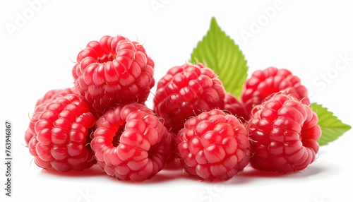 ripe raspberry isolated on white background