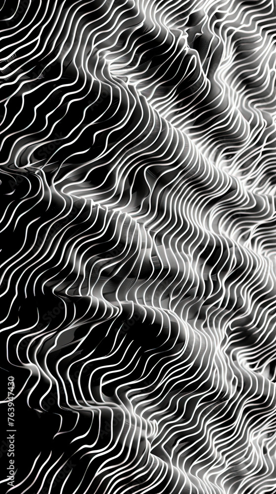 Dynamic Monochrome Squiggly Lines Background Texture