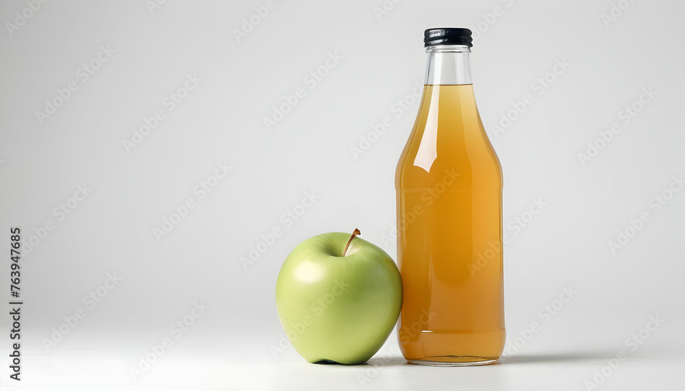 bottle of Apple juice on a white background bottle of Apple juice on a white background