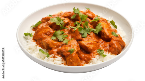 Tasty Chicken Tikka Masala Treat on transparent background