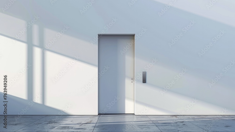 Fototapeta premium white modern entrance door minimalist style. Generative Ai