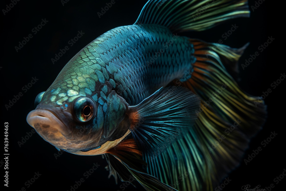 Vivacious, portrait, Betta Fish сreated with Generative Ai Vivacious, portrait, Betta Fish сreated with Generative Ai