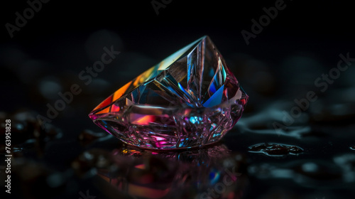 a crystal or mineral  with geometric patterns and colors that seem to hold hidden meanings and secrets   reated with Generative Ai