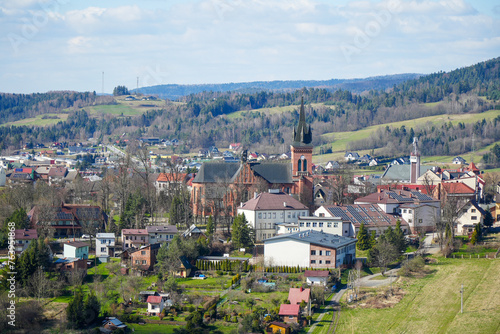 The town of Jordanów located in Poland