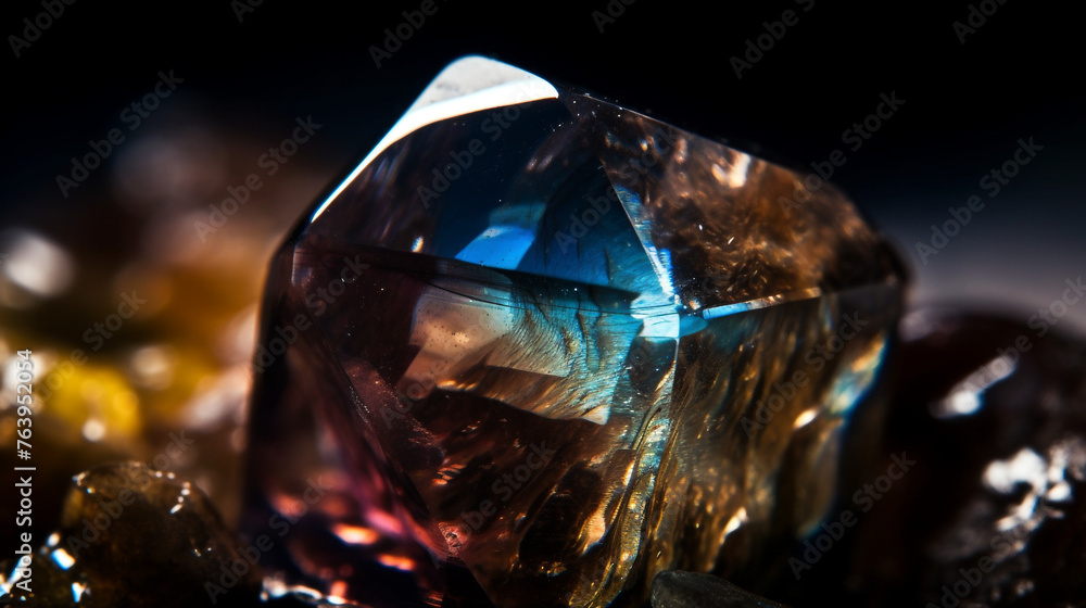 a crystal or mineral, with geometric patterns and colors that seem to hold hidden meanings and secrets сreated with Generative Ai