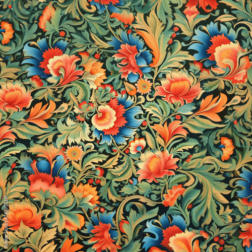 an oriental flower pattern