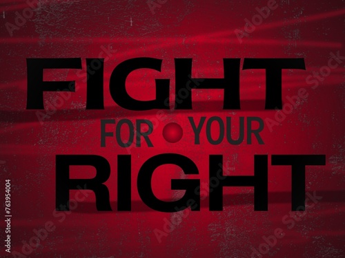 Banner on 'fight for your right' on dark background 