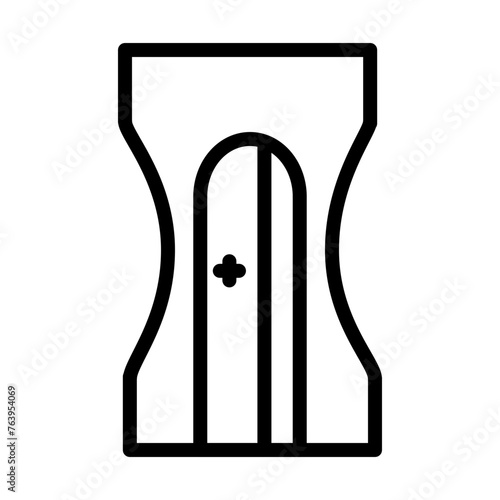 Pencil Sharpner Vector Line Icon Design