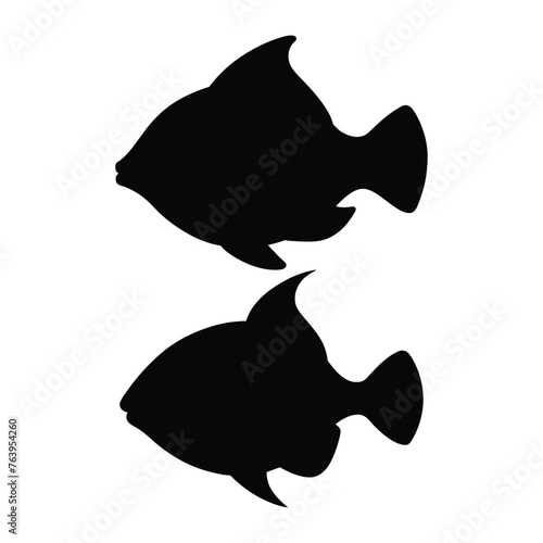 silhouette of a triggerfish on white