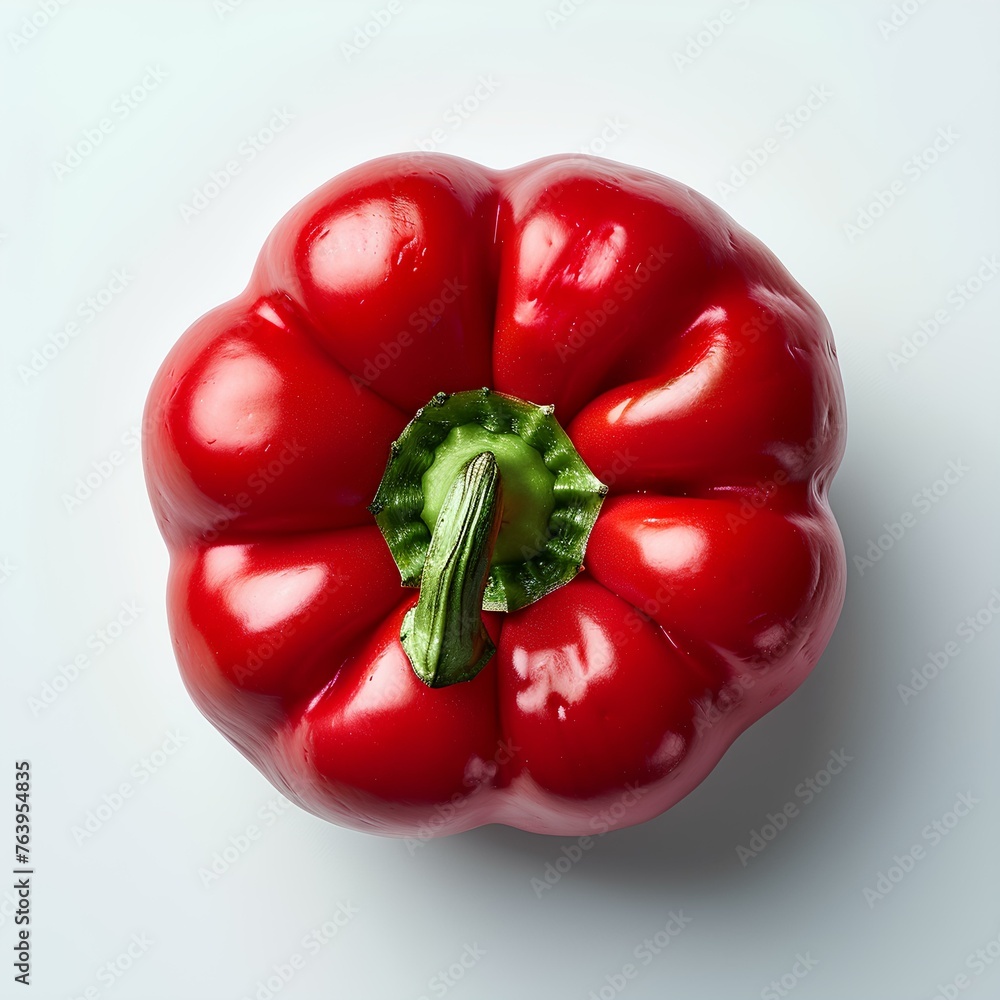 Red bell pepper isolated on white shadow with background. Red bell pepper vegetable isolated. Red bell pepper top view Red bell pepper isolated on white shadow with background. Red bell pepper vegetable isolated. Red bell pepper top view