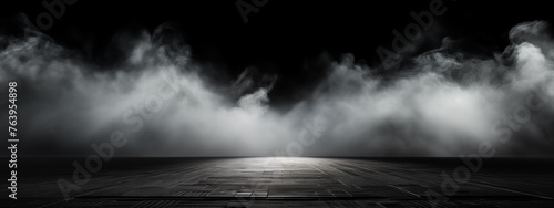 Ethereal Smoke over Wooden Stage