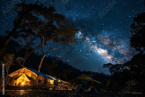 Cosmic Camping: Under the Starlit Sky