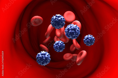 Parvovirus B19 in erythema infectiosum - section view 3d illustration photo