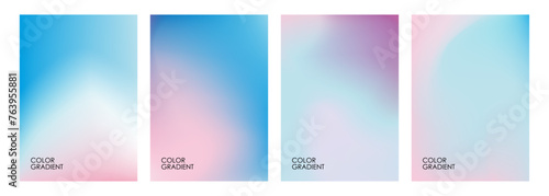 Set of bright blurred backgrounds. Color gradients. Defocused color templates for creative graphic design. Vector illustration.