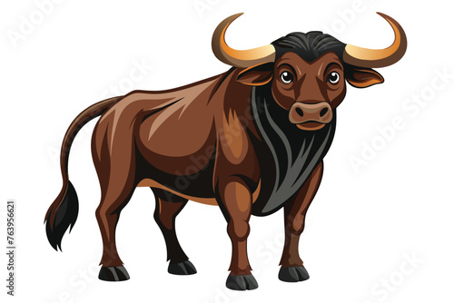 realistic bull on vector design 2.eps